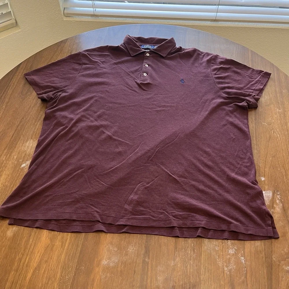 Mens  Polo Ralph Lauren Custom Slim Fit Polo Shirt Size 2XL Red
